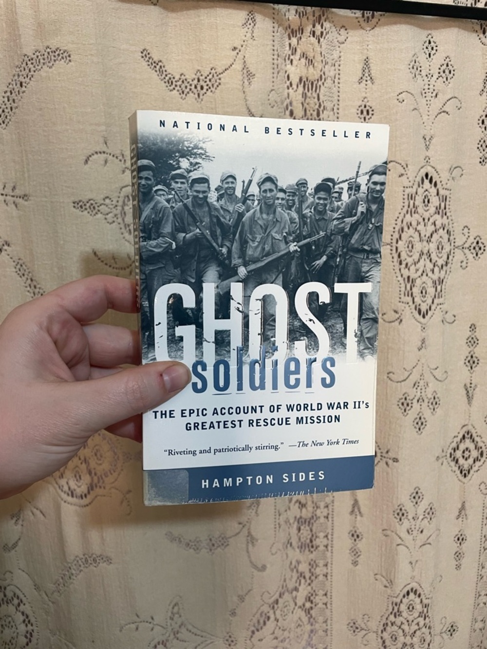 Ghost Soldiers Paperback Back Cover - Blue & White